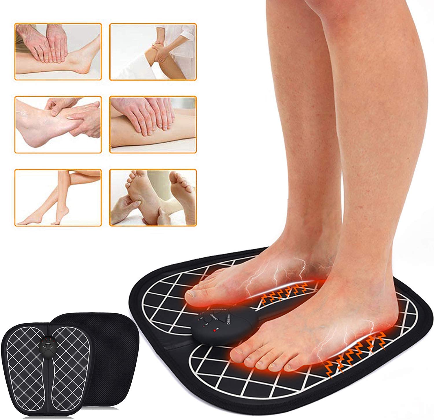 Ems Electric Foot Massager - Full Automatic Massage Foot Circulation Massage Body Therapy Machine For Men Women